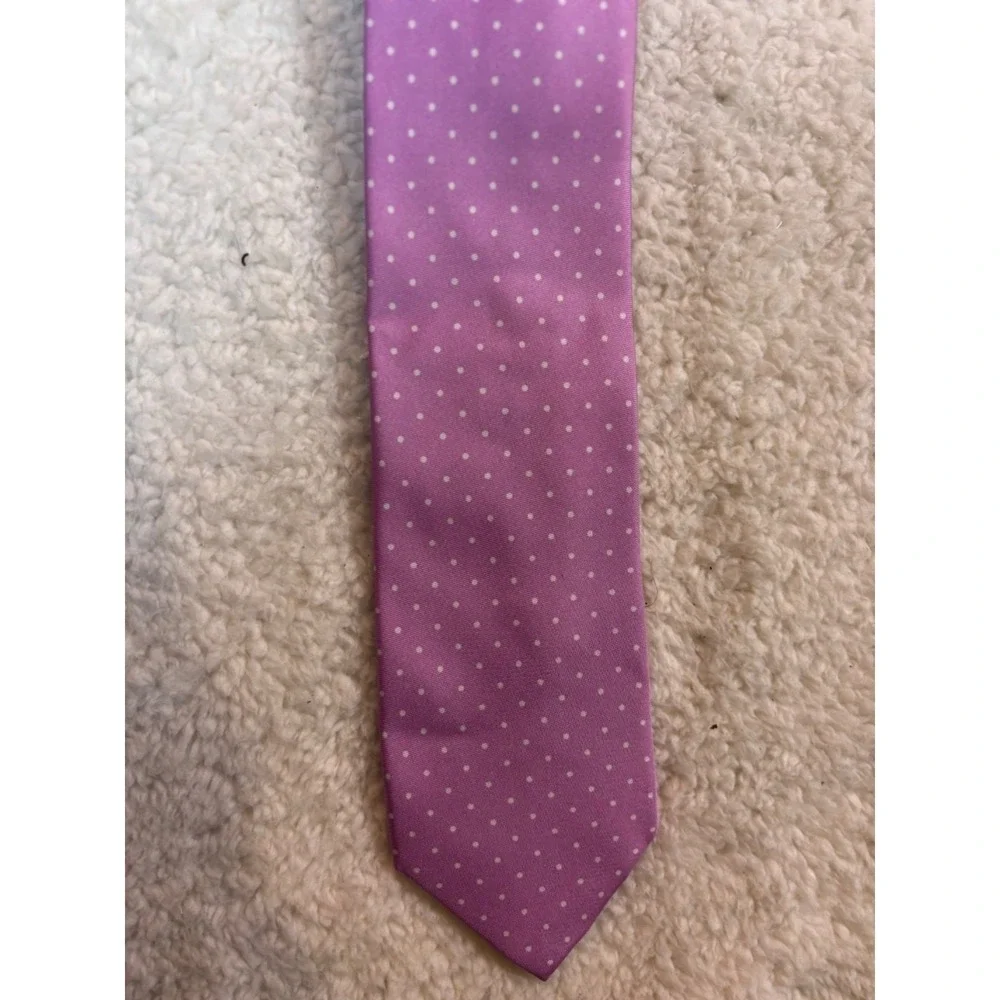 Michael Kors Mens Lilac Purple Polka Dot Silk‎ Necktie